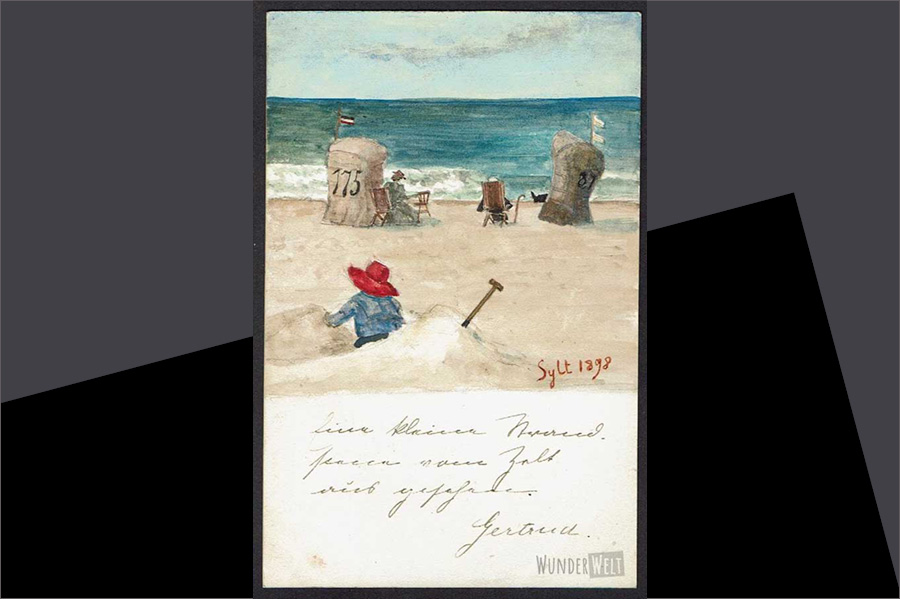 Persönliche Stranderinnerung: Handgemaltes Idyll am Sylter Nordseestrand (1898)
